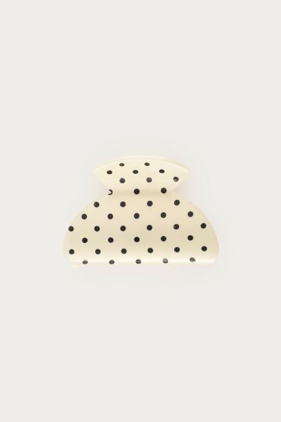 Witte polkadot haarclip
