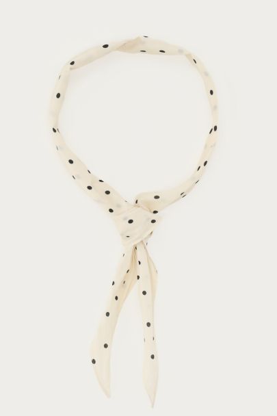 Foulard blanc à pois noirs