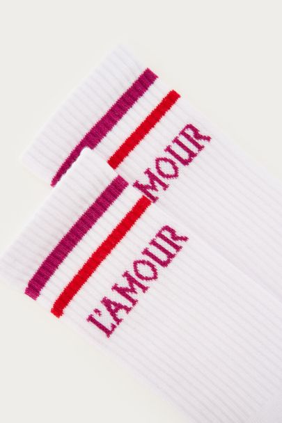 Witte sokken "L'amour"