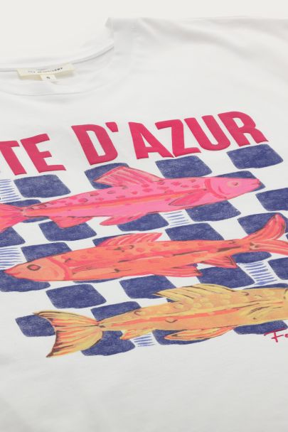 Wit T-shirt "Côte d’Azur"