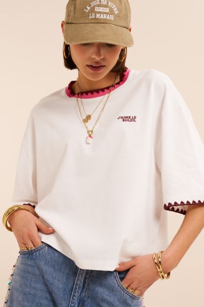 T-shirt blanc "J'aime le soleil"