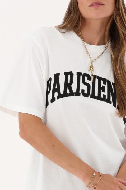 Witte T-shirt "Parisienne"