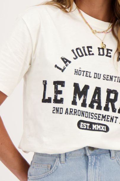 T-shirt blanc cassé "Le Marais"