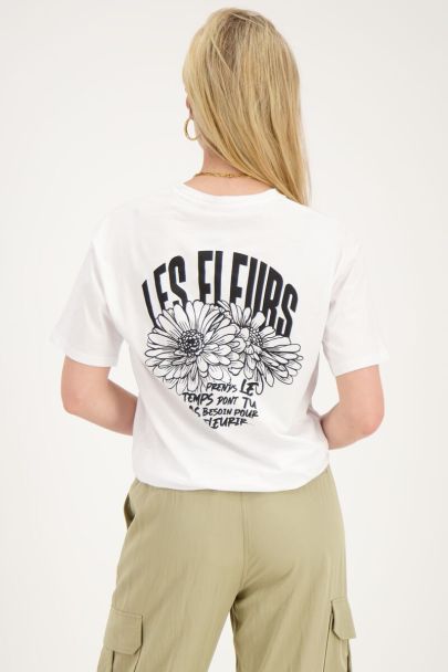 Wit T-shirt ''Les fleurs''