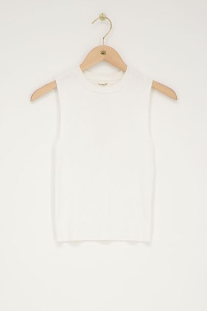 White tank top with rib structure | My Jewellery