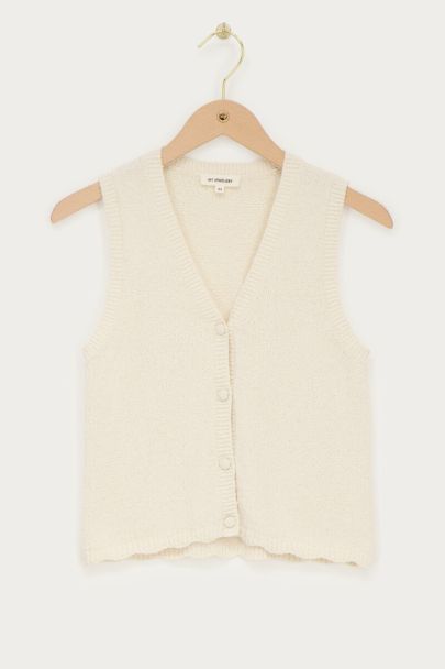 Gilet blanc à bord festonné