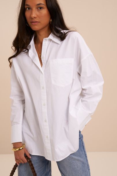 White oversized basic blouse