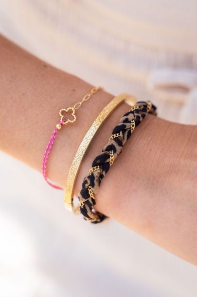 Geflochtenes Armband mit Leopardenmuster 