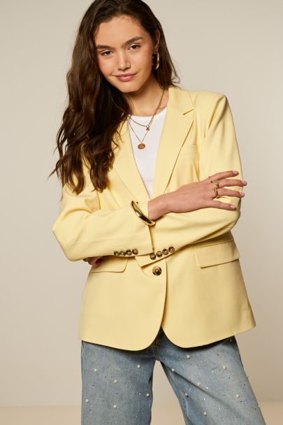 Gele basic oversized blazer