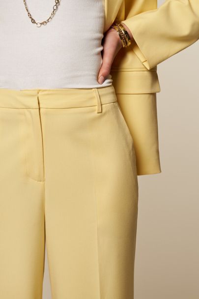 Gele basic wide leg pantalon