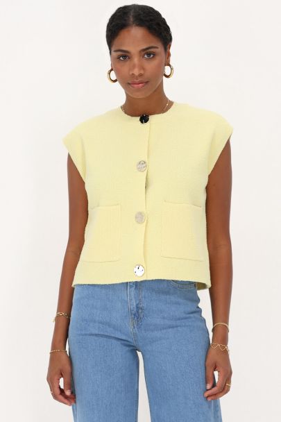 Yellow bouclé gilet