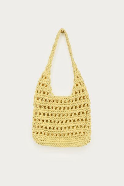 Sac à bandoulière en crochet jaune