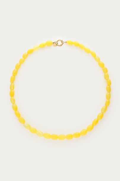 Collier minimaliste de perles fantaisie jaune