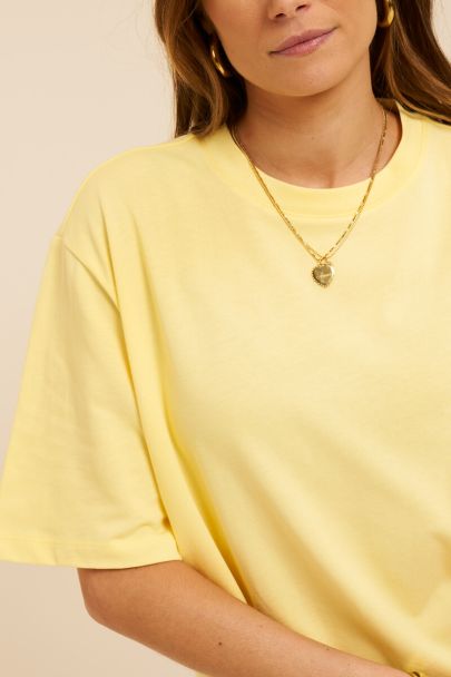 Geel oversized basic T-shirt