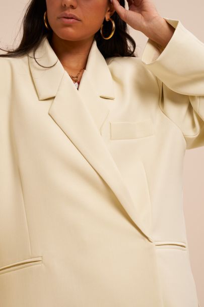 Gele oversized blazer met overslag