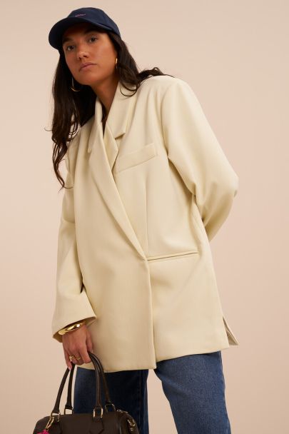 Gele oversized blazer met overslag