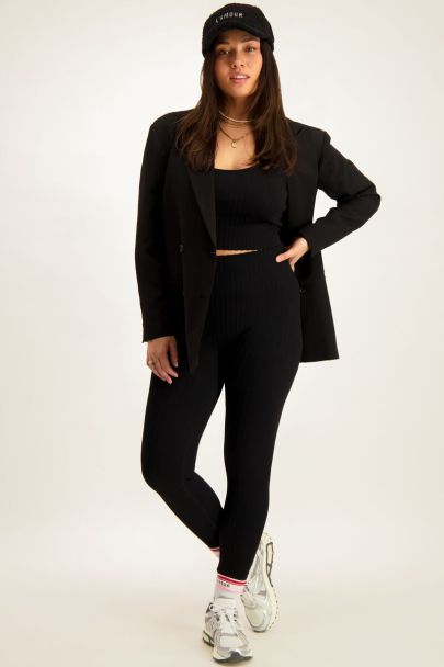 Schwarze Leggings mit Struktur