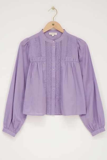 Chemisier violet plissé
