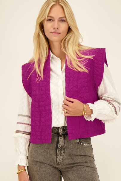 Veste sans manches violette matelassée