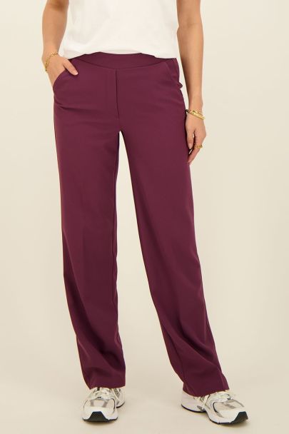 Purple straight-leg trousers