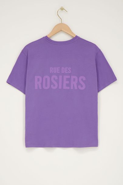 Paars T-shirt "Rue des Rosiers"