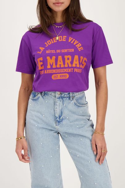 Paars T-shirt Le Marais