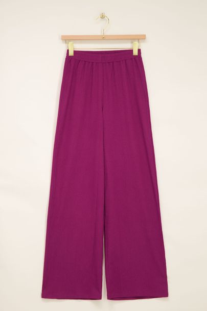 Purple wide-leg trousers with texture | My Jewellery