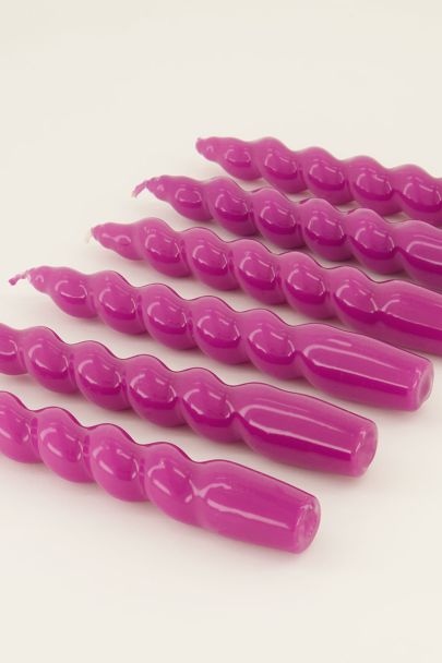Purple twisted candle set