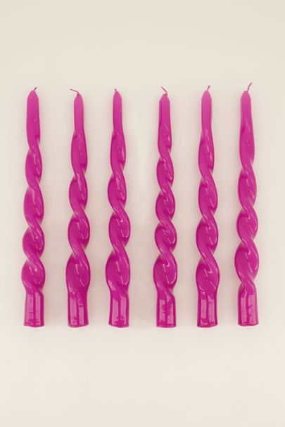 Purple twisted candle set