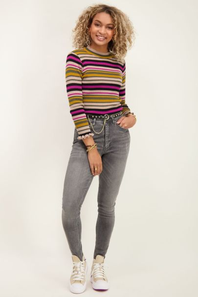 Multicolour top with stripes
