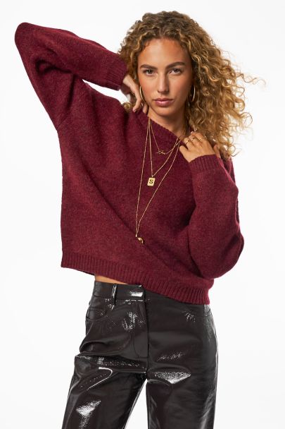 Burgundy trui met backprint "Atelier NYC"