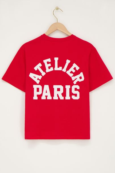 Rood T-shirt "Atelier paris"
