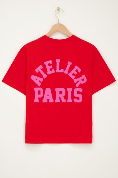 Rood T-shirt roze "Atelier Paris"