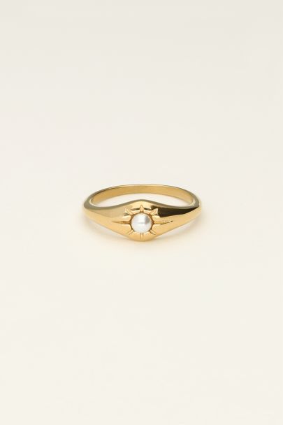 Ring with sun & pearl  | My Jewellery