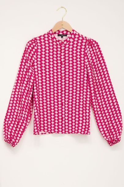 Rode blouse met bohemian print