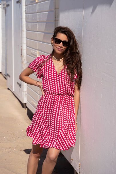 Robe rouge à imprimé bohème 