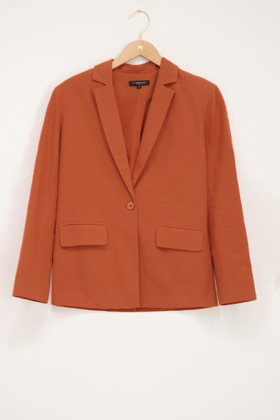 Oranger Blazer in Leinenoptik