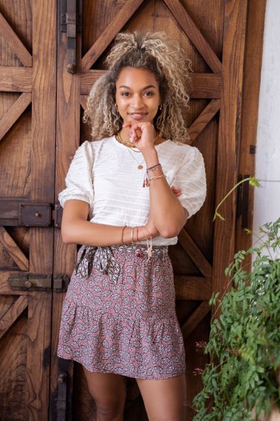 Rok met bohemian print & ceintuur