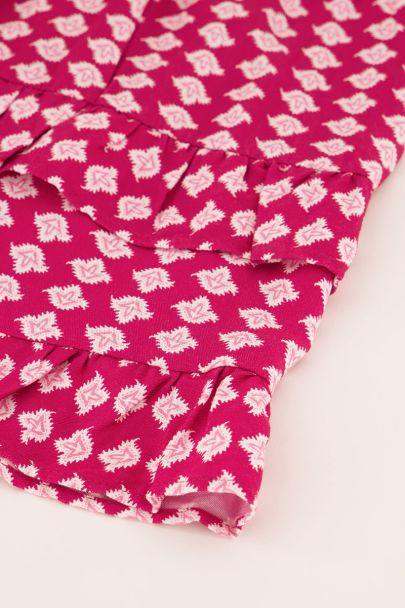 Rood rokje met bohemian print & ruffles