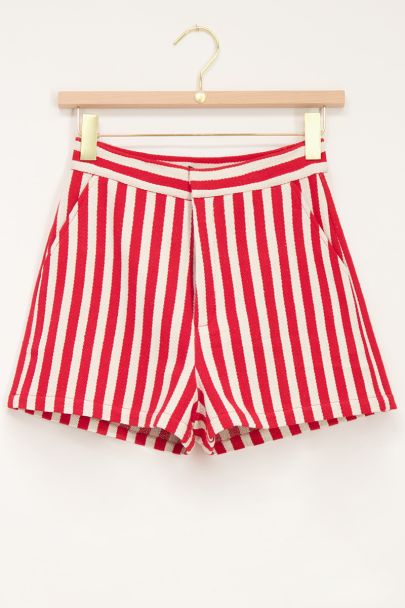 Red-white striped shorts 
