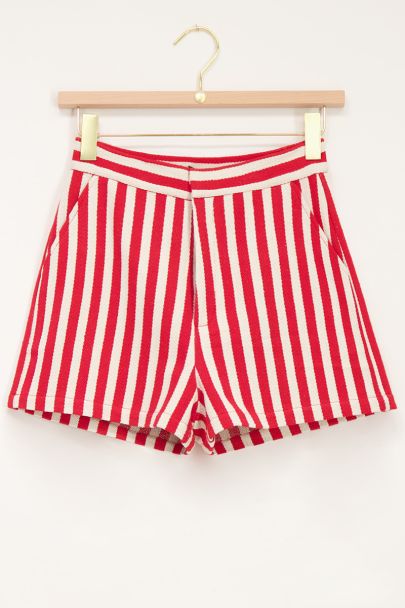 Rood-wit gestreepte short