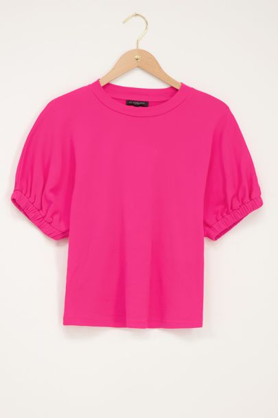 Pink oversized shirt with elasticated sleeves