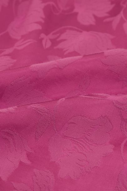 Pink satin look floral wrap dress