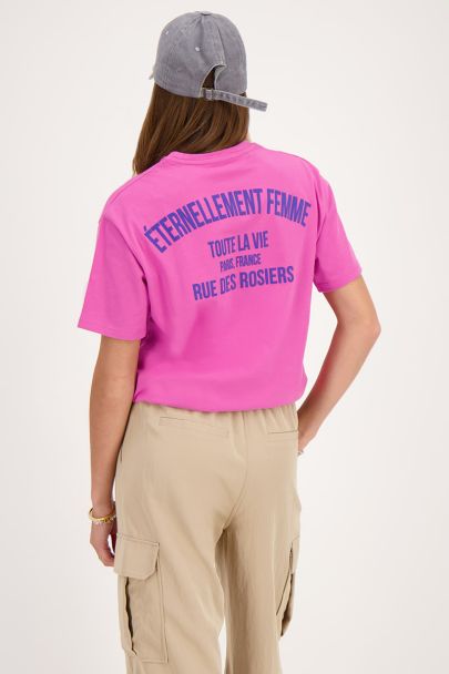 Roze T-shirt ''Éternellement femme''