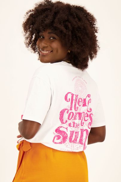 Rosa T-Shirt „Here comes the Sun“