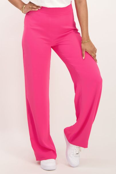 Roze wijdvallende pantalon