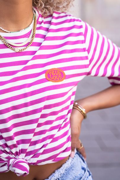 Pink striped true love T-shirt