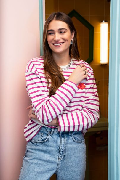Roze gestreepte top très belle