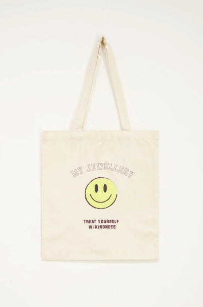 Tote bag with yellow smiley
