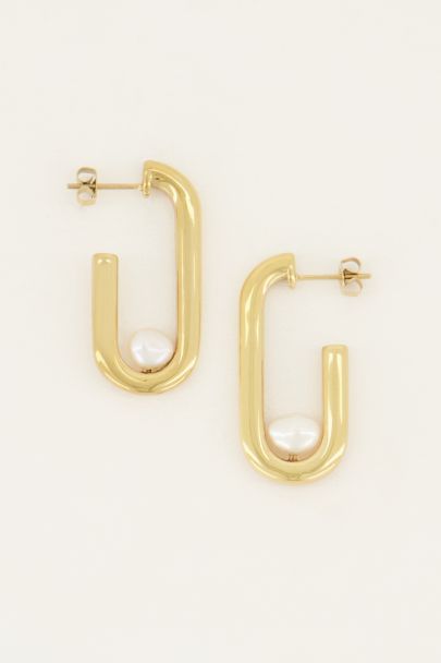 Shapes oorhangers rechthoek parel